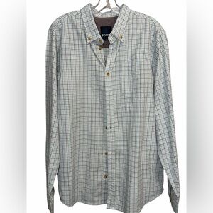 Prana Men's Checkered Button Down Shirt - Gray and Blue